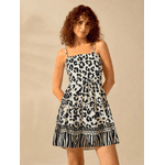 Vestido Curto Leticia Estampa Animal Print - Preto