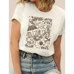 Tshirt Tropical Estampada Marrom