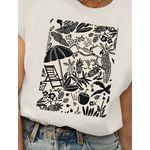 Tshirt Tropical Estampada Preta
