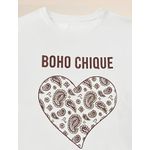 Tshirt Coração Estampada Boho
