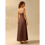 Vestido Andressa Longo e Sofisticado - Marrom