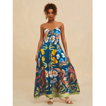 Vestido Isabel Longo Estampa Divertida - Azul