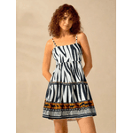 Vestido Curto Paola Estampa Animal Print - Preto