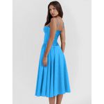 Vestido Feminino Midi Bojo Alça Fina - Azul