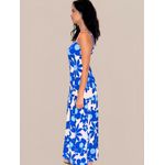 Vestido Tati Longo Floral de Alcinha - Azul