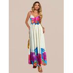 Vestido Stela Longo Amarração Estampado - Arara