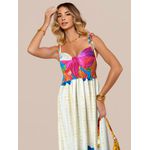 Vestido Stela Longo Amarração Estampado - Arara
