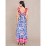 Vestido Longo Camila Estampado Azul Claro