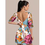 Vestido Amanda Curtinho Tubinho Floral - Azul