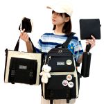 Mochila Multifuncional Feminina 5 Peças Viagem Maternidade 