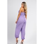 Macacão Longo Feminino Alcinha Amarração Lacinho Busto Lilas