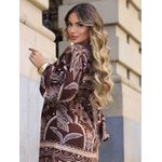 Vestido Mariá Boho Manga Longa- Marrom