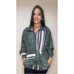 Jaqueta Parka Estampa Animal Print - Verde Militar
