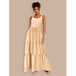 Vestido Longo Com Bojo - Bege