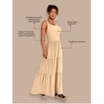Vestido Longo Com Bojo - Bege