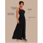 Vestido Longo Com Bojo - Preto