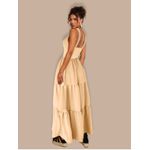 Vestido Longo Com Bojo - Bege