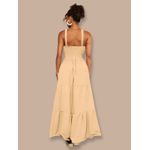 Vestido Longo Com Bojo - Bege