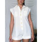 Macaquinho Larissa Curto Manga Muscle Tee - Branco