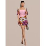 Vestido Amanda Curtinho Tubinho Floral Rosa 