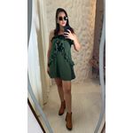 Vestido Curto Vivi Franja Alcinha Fina - Verde