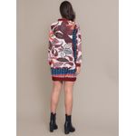 Vestido Feminino Manga Longa Casual Estampado Gola Alta Moda