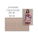 Vestido Feminino Manga Longa Casual Estampado Gola Alta Moda