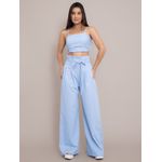Conjunto Jessica Pantalona + Cropped - Azul