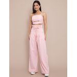 Conjunto Jessica Pantalona + Cropped - Rosa Claro
