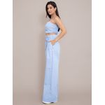 Conjunto Jessica Pantalona + Cropped - Azul