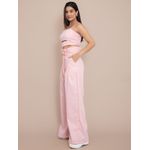 Conjunto Jessica Pantalona + Cropped - Rosa Claro
