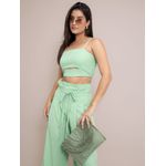 Conjunto Jessica Pantalona + Cropped - Verde