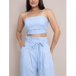 Conjunto Jessica Pantalona + Cropped - Azul