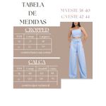 Conjunto Jessica Pantalona + Cropped - Azul