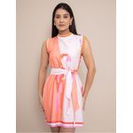 Vestido Yara Curto Estampado - Laranja