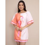 Vestido Curto Aline Manga Morcego - Laranja