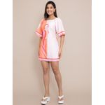 Vestido Curto Aline Manga Morcego - Laranja