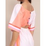 Vestido Curto Aline Manga Morcego - Laranja