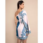 Vestido Feminino Curto Manga Nula- Azul