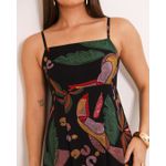 Vestido Longo Leticia Decote Reto - Preto
