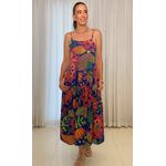 Vestido Midi Iris Estampado - Azul