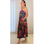 Vestido Midi Iris Estampado - Azul