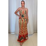 Vestido longo Yara Estampa Tropical- 