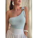 Body Amanda Nula Manga - Azul