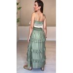 Vestido Longo Flora Com Babados- Verde