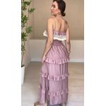 Vestido Longo Flora Com Babados- Rosa