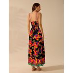Vestido Virginia Longo Estampado - Preto 