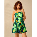 Vestido Ivete Curto Estampa Tropical - Verde 