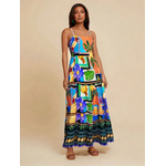 Vestido Juliete Longo Estampa Divertida - Preto