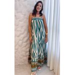 Vestido Rebeca Longo Animal Print - Verde